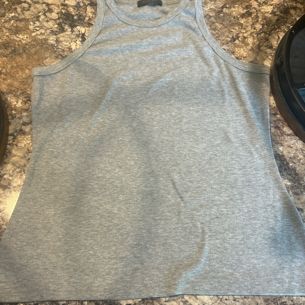 Chic Gray Ribbed Top